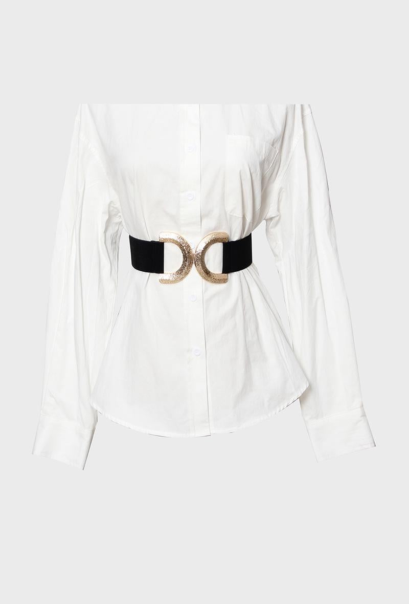 H1045 Gold Double Gold Detail Belt