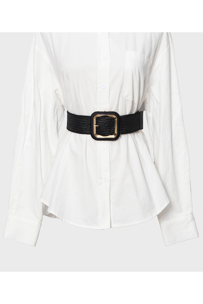 H1036 Black & Gold Detail Belt