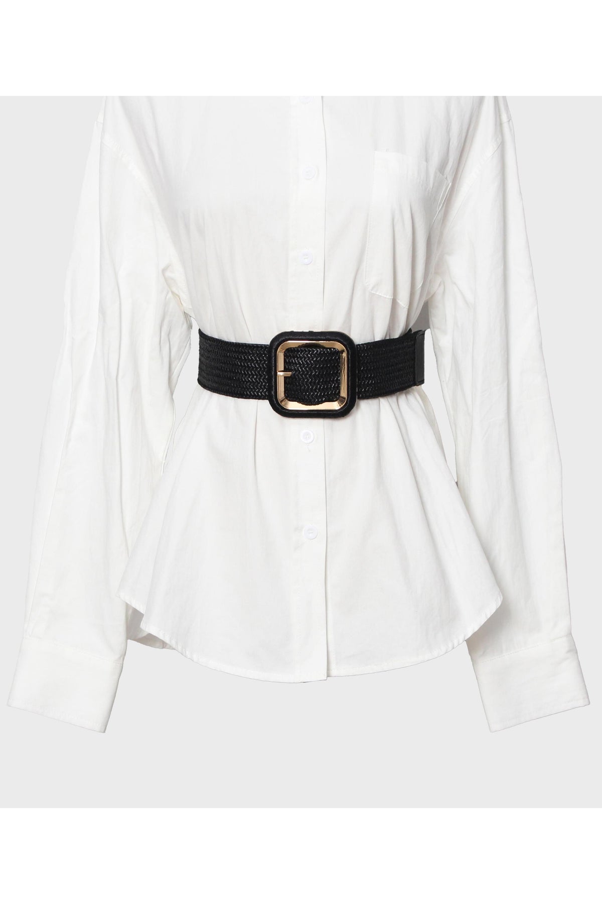 H1036 Black & Gold Detail Belt