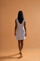 H1000 Blue Multi Print Dress