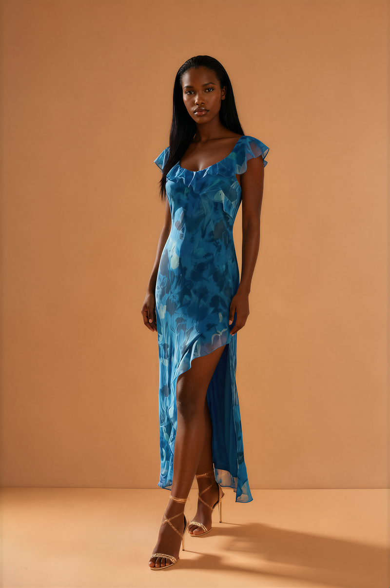 H1008 Blue Print Maxi