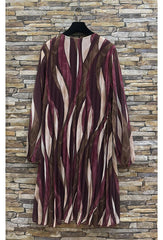 GG2027 Burgandy Swirl Chiffon Dress