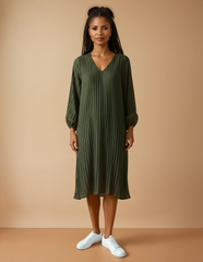 GG2028 Khaki Chiffon Dress