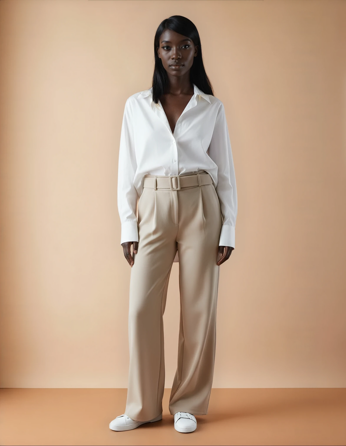 GG2030 Beige High Waist Pants