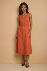 GG2116 Copper V Neck Midi