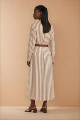 GG2132 Brown & White Stripe Dress