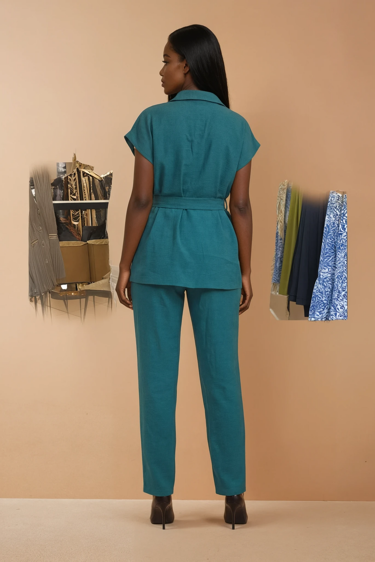GG2140 Green Sleeveless Jacket