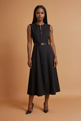 GG2174 Black A-Line Classic Midi