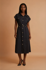 GG3100 Black Timeless Midi Dress