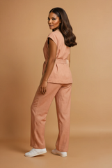 GG3411 Peach Sleeveless Jacket