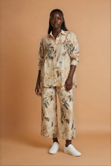 GG314 Floral Leaf Print Pants