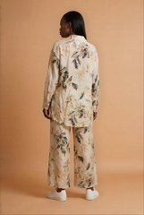 GG314 Floral Leaf Print Pants