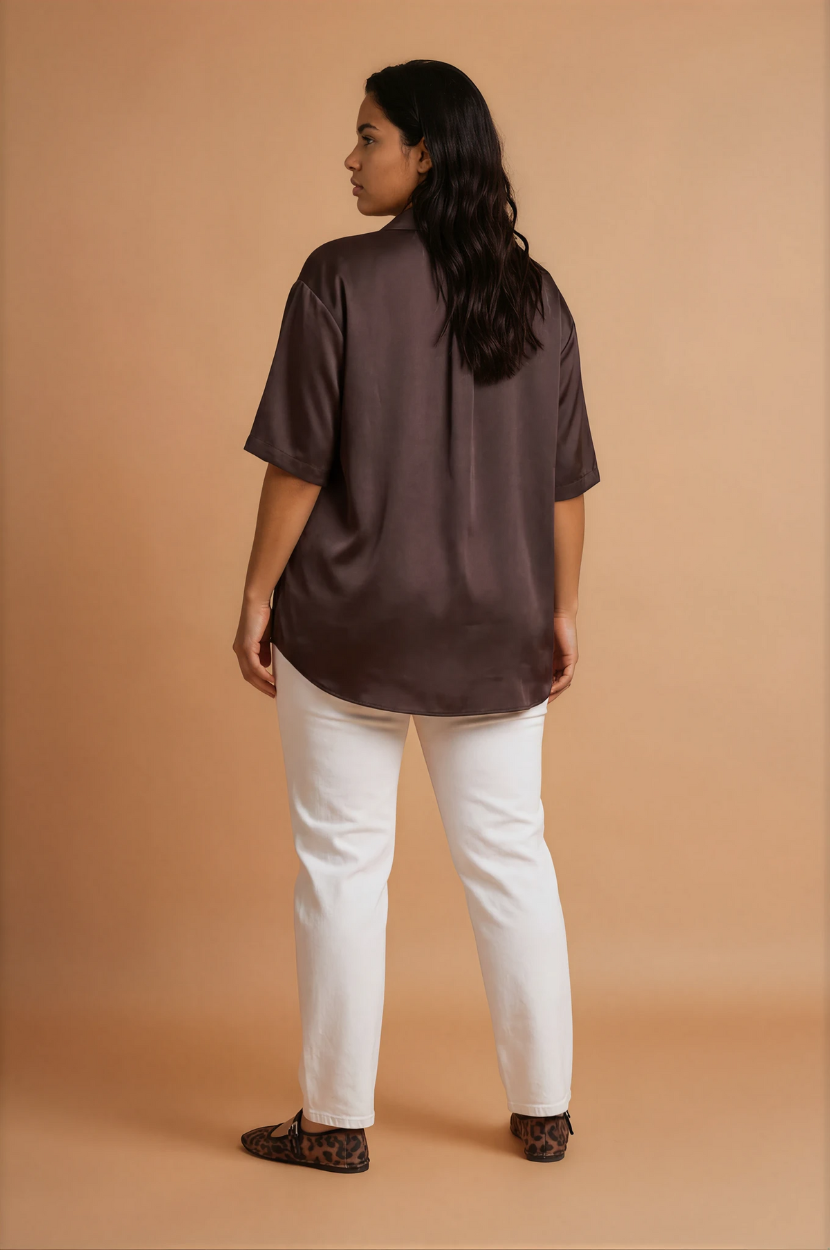 GGG4100 Brown Satin Top