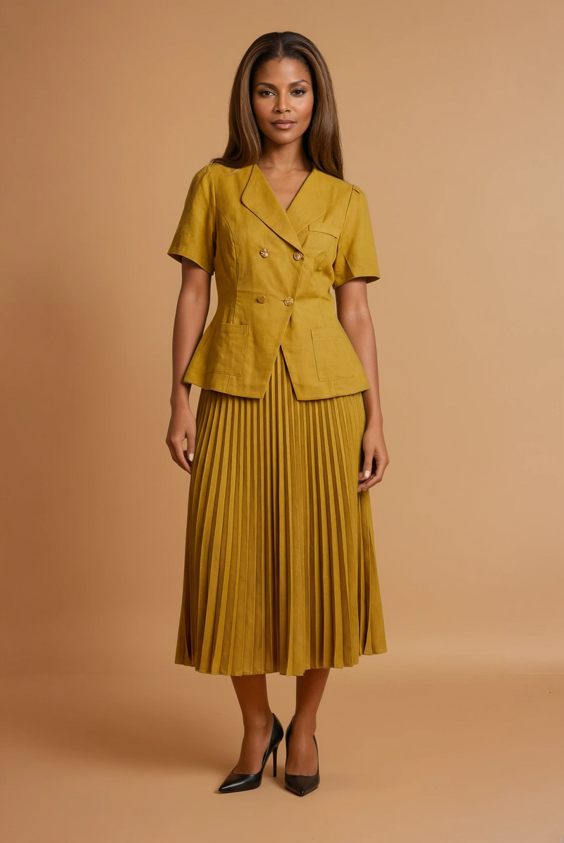 GGG4118 Mustard Short Sleeve Jacket