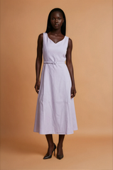 GGG4120 White Aline Midi Dress