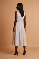 GGG4120 White Aline Midi Dress