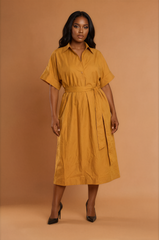 GGG5101 Mustard Midi Dress