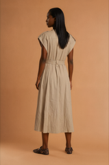 GGG5102 Sand Button Down Midi