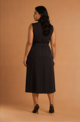 GGG5104 Black Button Down Casual Dress