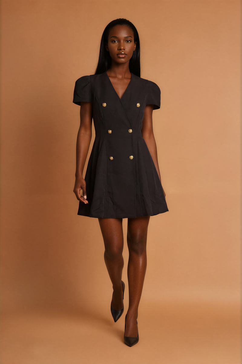 GGG5105 Classic Black Knee Length Dress