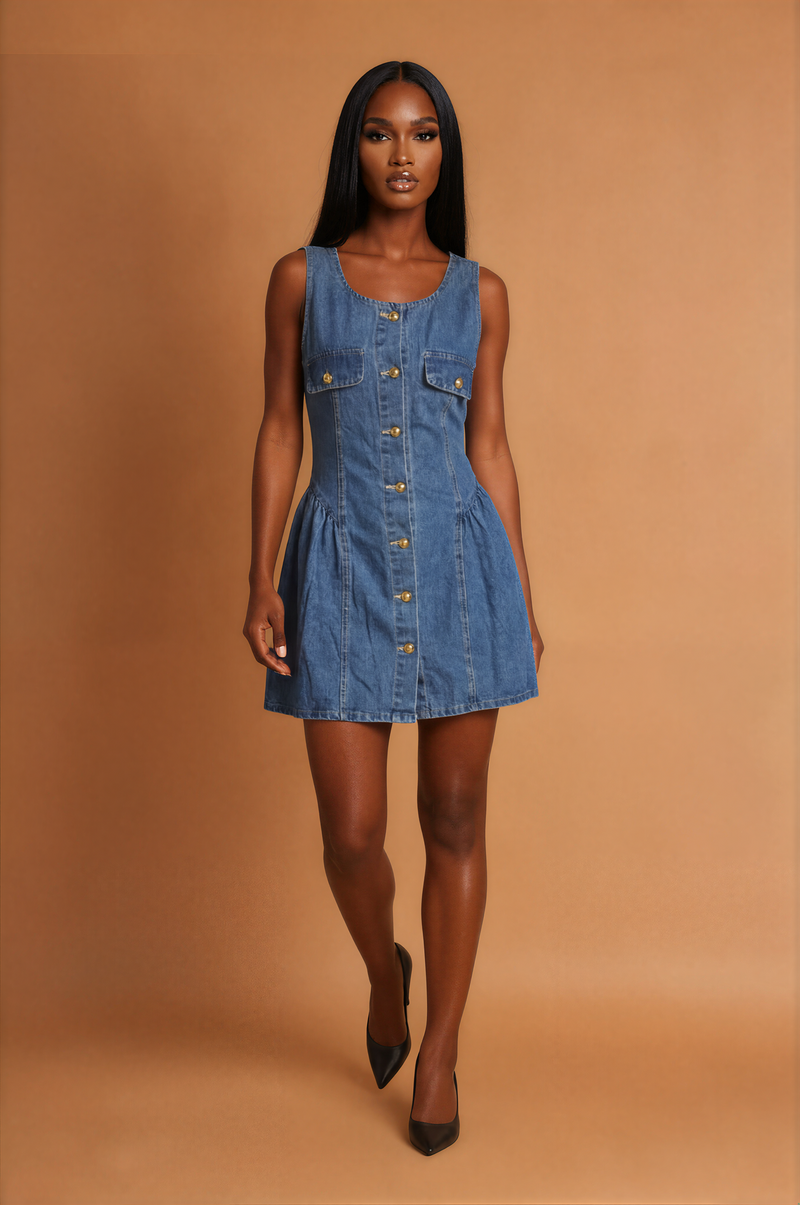 GGG5108 Jean Mini Dress