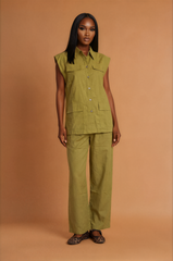 GGG5120 Green Sleeveless Jacket