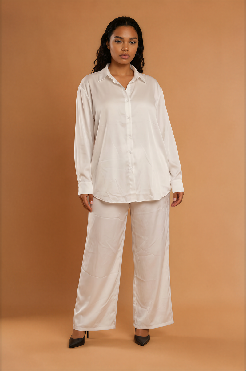 GGG5122 White Satin Shirt