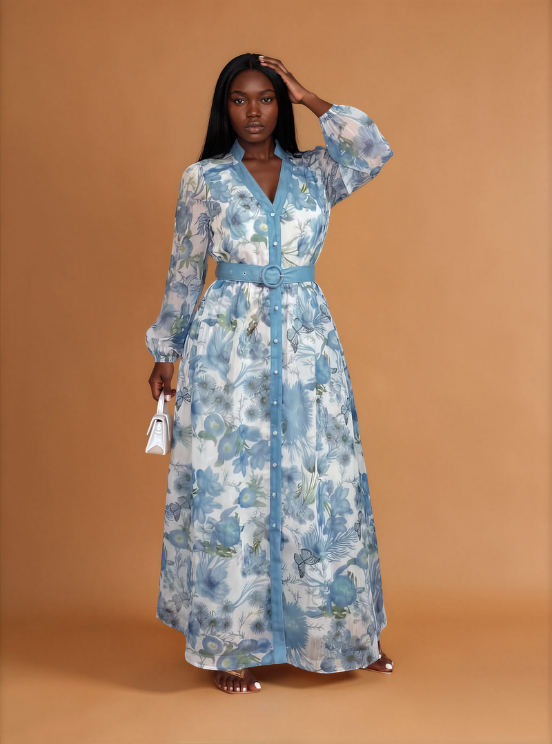 H2039 Floral Maxi Dress