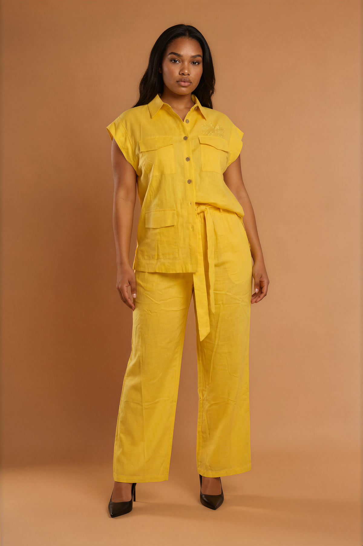 GGG5127 Yellow Sleeveless Top