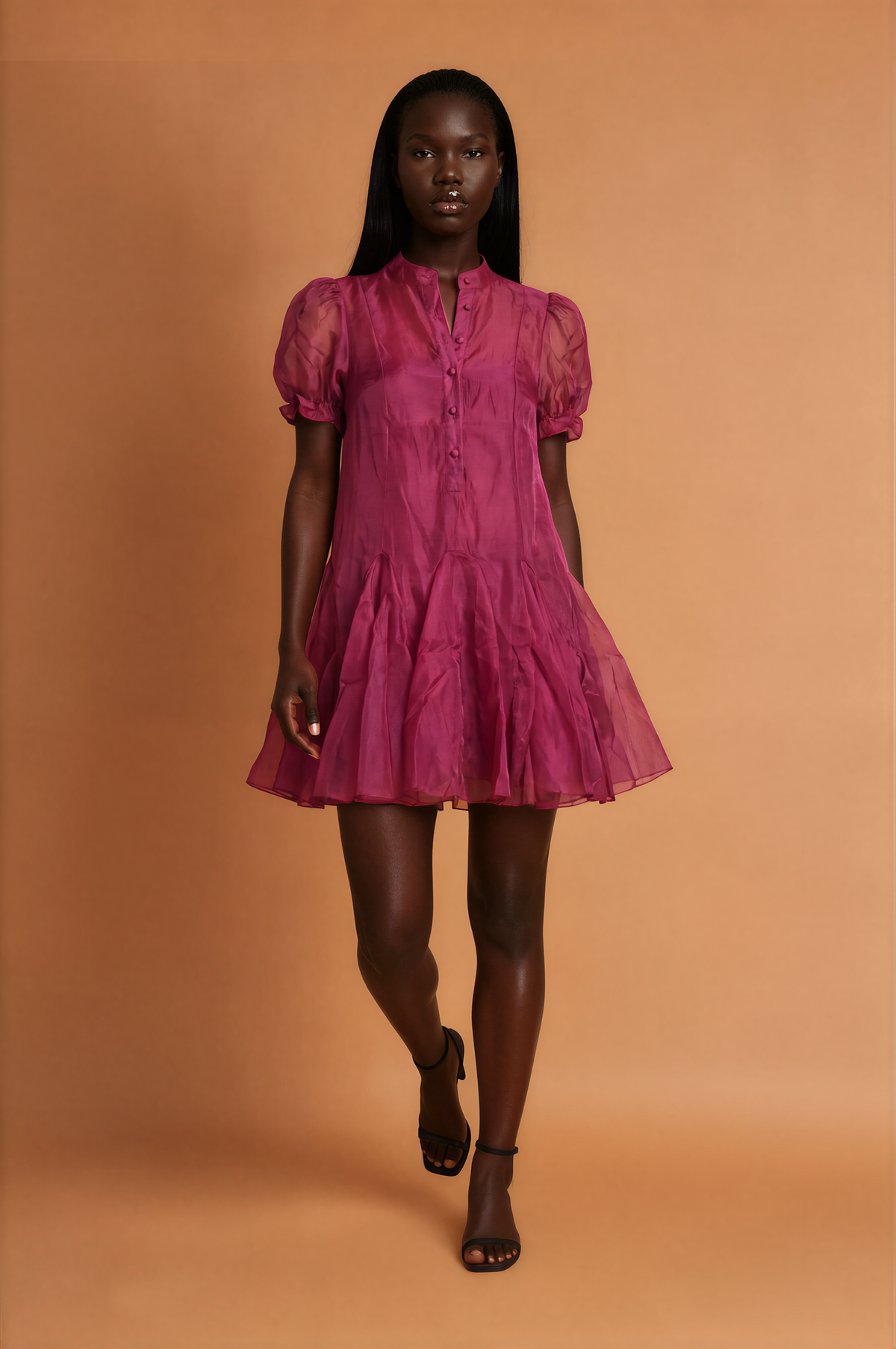 H2043 Burgundy Skater Dress