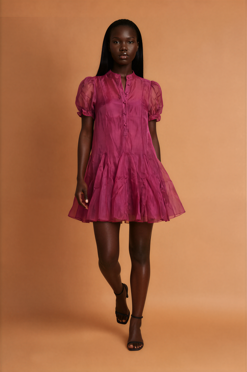 H2043 Burgundy Skater Dress