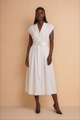 GG2110 White Gold Button Down Midi