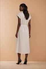 GG2110 White Gold Button Down Midi