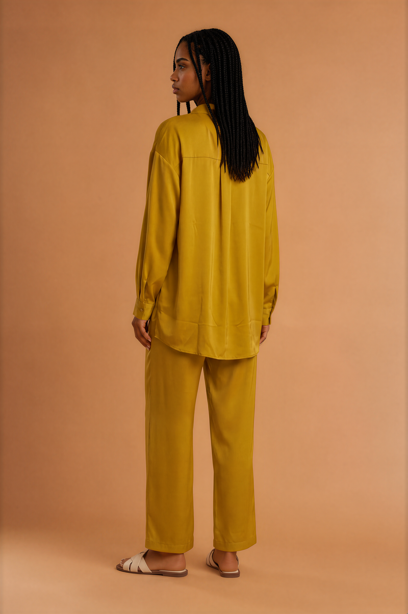 H2051 Lime Satin Pants