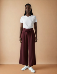 GG2037 Burgundy High Waist Pants