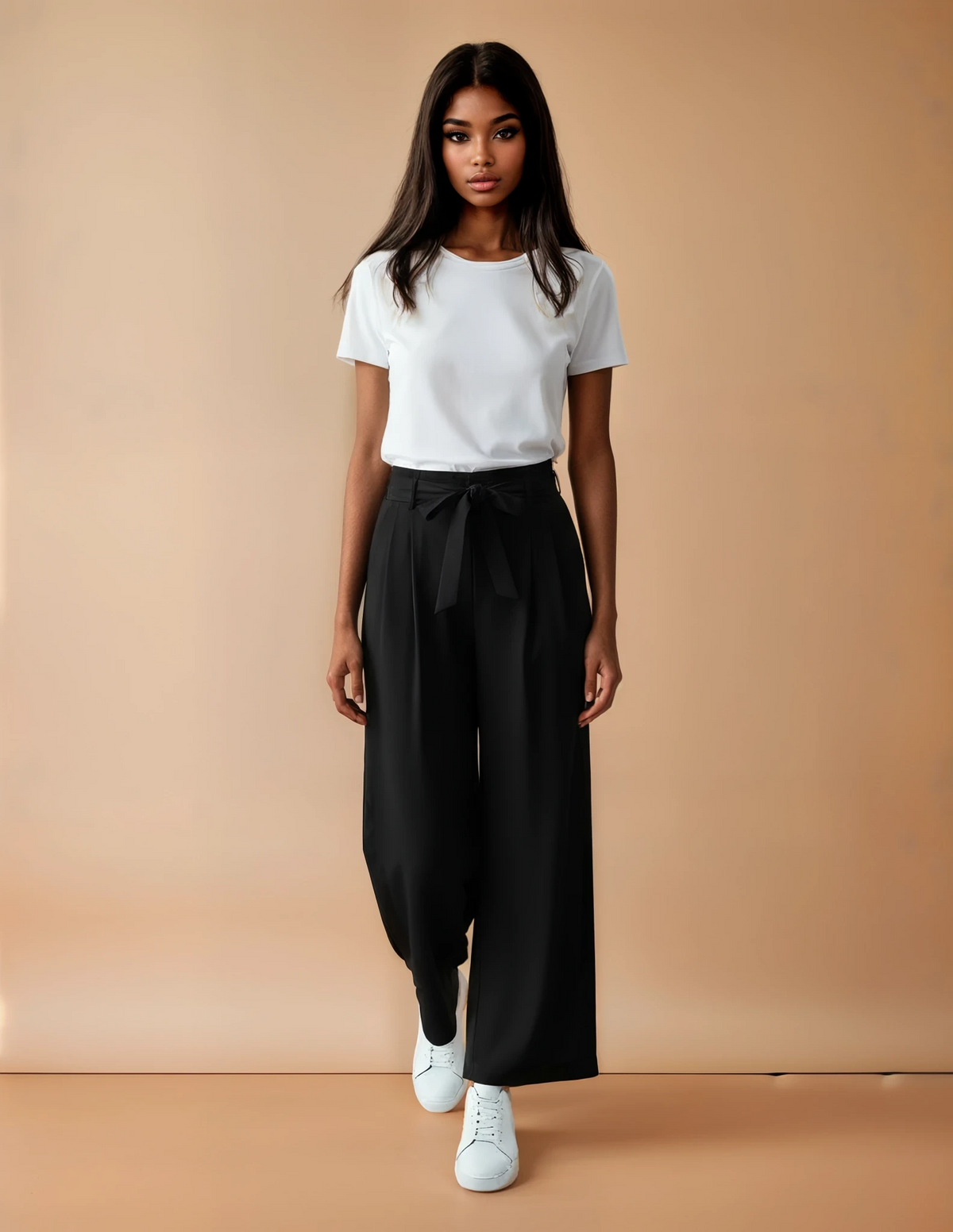 GG2036 Black High Waist Pants