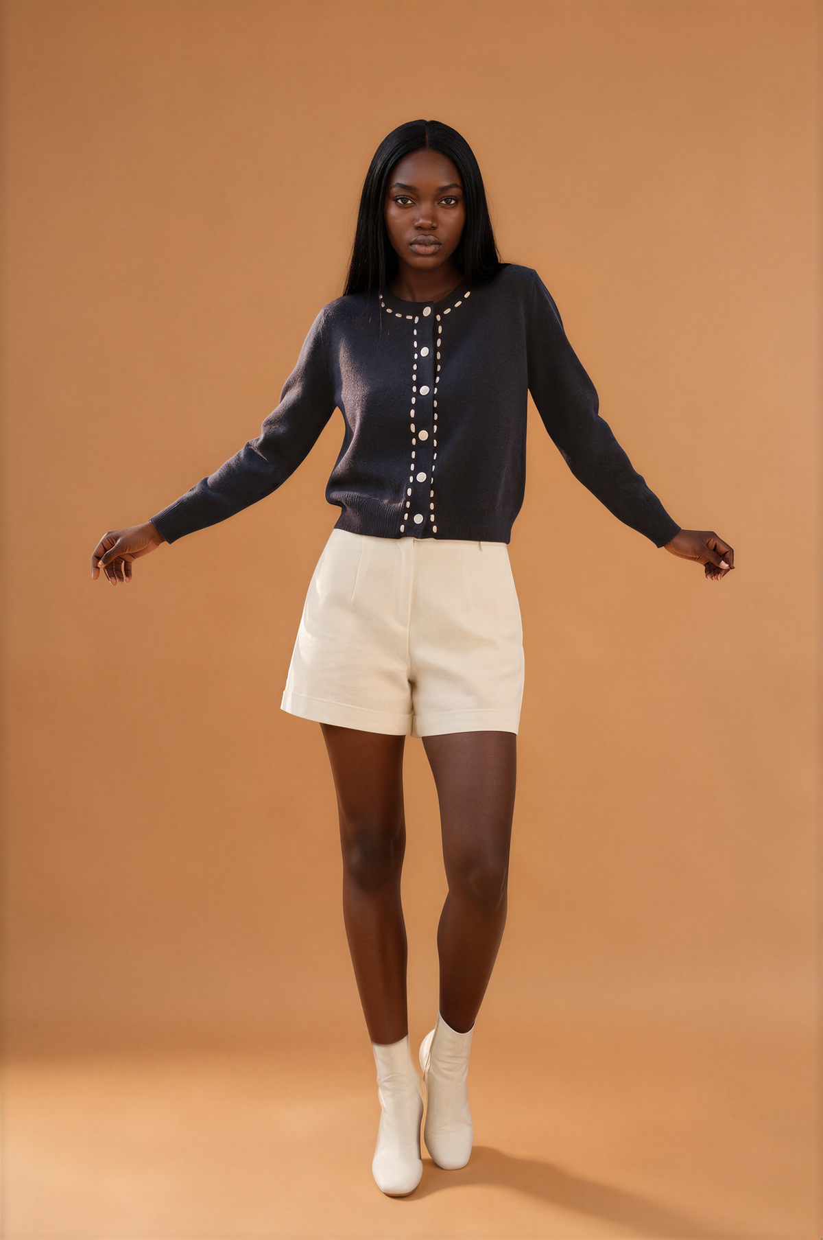 H1004 Navy Blue Cardigan