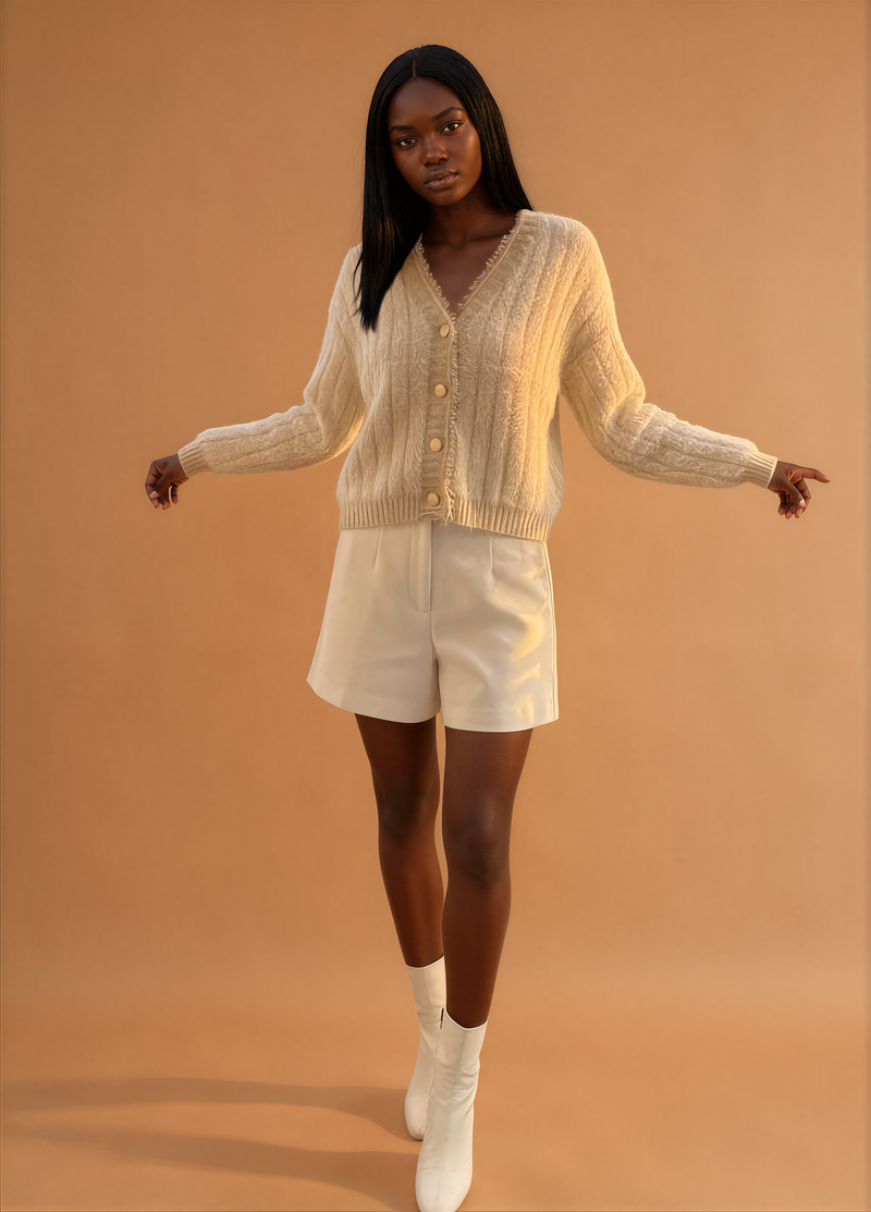 H1002 Beige Cardigan