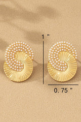 AC1013 hoops with pave mini pearls - La Elegant