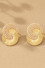 AC1013 hoops with pave mini pearls - La Elegant
