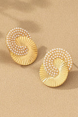 AC1013 hoops with pave mini pearls - La Elegant