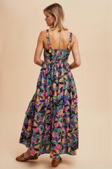DD7061 Azure Printed Maxi