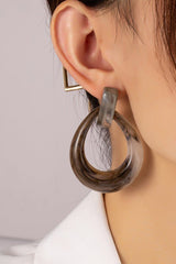 D9031 Ombre grey resin earrings - La Elegant