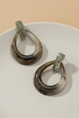 D9031 Ombre grey resin earrings - La Elegant