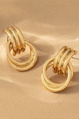D9032 Intertwined hoop door knocker earrings - La Elegant