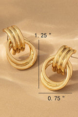D9032 Intertwined hoop door knocker earrings - La Elegant