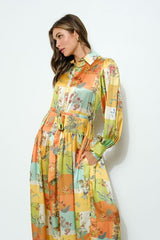 DD4037 Yellow Multi Print Maxi - La Elegant