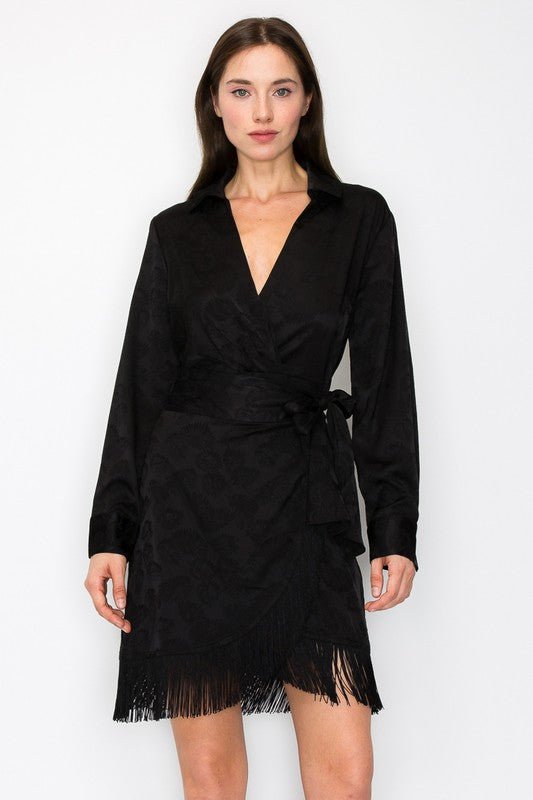 DD4041 Black Fringe Detail Mini - La Elegant