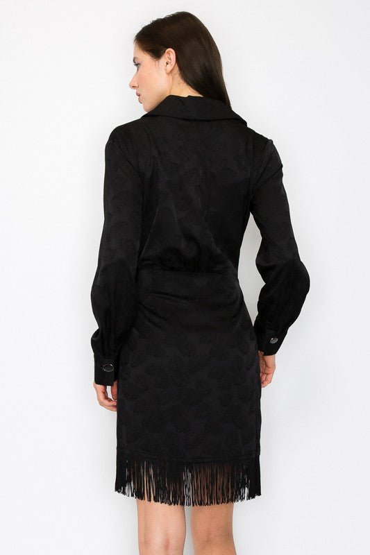 DD4041 Black Fringe Detail Mini - La Elegant