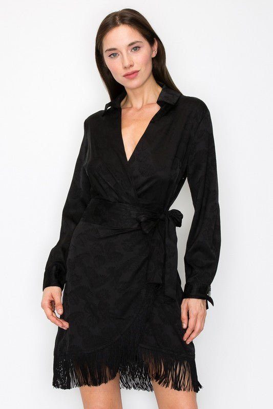DD4041 Black Fringe Detail Mini - La Elegant